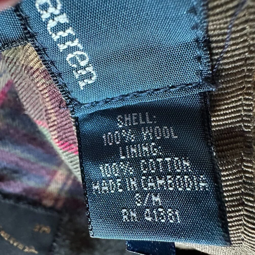 VTG Polo Ralph Lauren Green Brown Windowpane Gents Tweed Cabbie Newboy Hat S/M - Picture 12 of 14